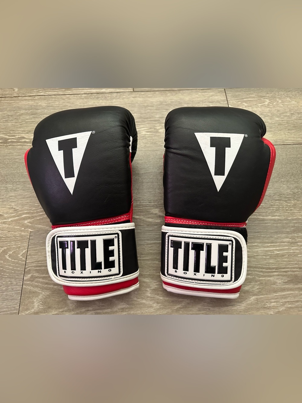 TITLE Boxing Black & Red Training Gloves